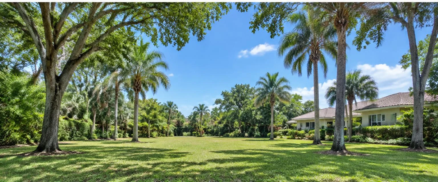 Illustrative tree removal scene in a Florida residential yard
